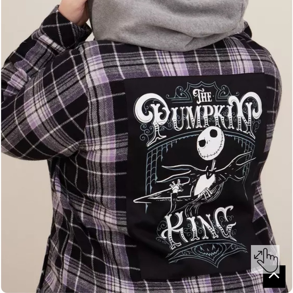 Torrid | Plaid Button-Up The Nightmare Before Christmas Hoodie Jacket